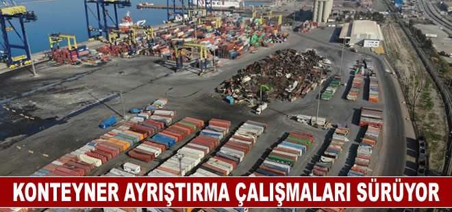 İskenderun Limanı’ndaki ayrıştırma çalışmaları havadan görüntülendi