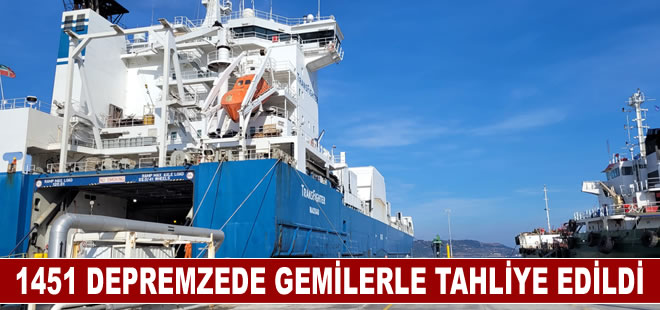 Deprem bölgesinden 1451 depremzede gemilerle tahliye edildi