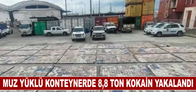 Muz yüklü konteynerde 8,8 ton kokain ele geçirildi