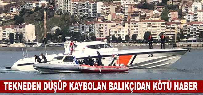 Alabora olan tekneden düşüp kaybolan balıkçıdan kötü haber