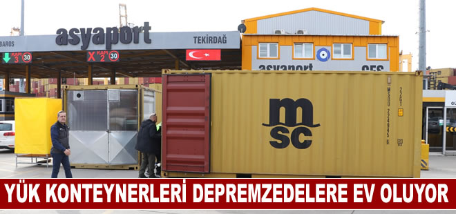 Yük konteyneri 45 saniyede depremzedelere ev oluyor