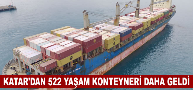 Katar'dan İskenderun'a 522 yaşam konteyneri daha geldi