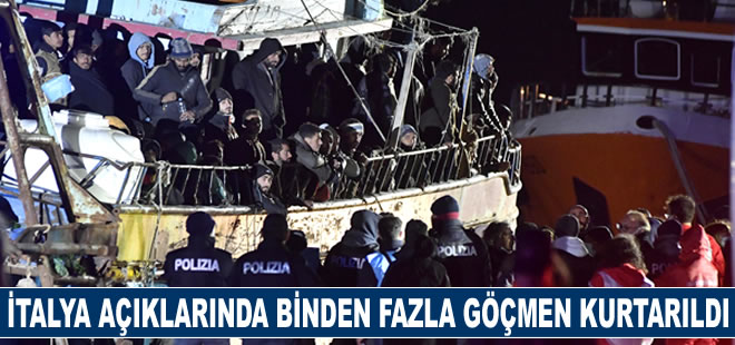 İtalya açıklarında binden fazla göçmen kurtarıldı