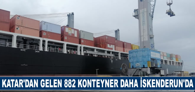 Katar'dan gelen 882 adet yaşam konteyneri daha İskenderun'da