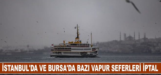 İstanbul'da ve Bursa'da bazı vapur seferleri yapılamıyor