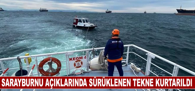 Makine arızası nedeniyle sürüklenen tekne kurtarıldı