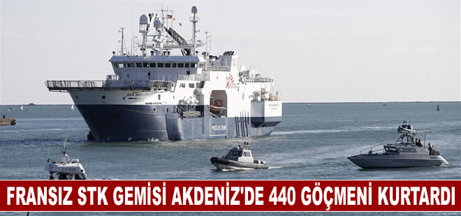 Fransa merkezli STK gemisi Akdeniz'de 440 düzensiz göçmeni kurtardı