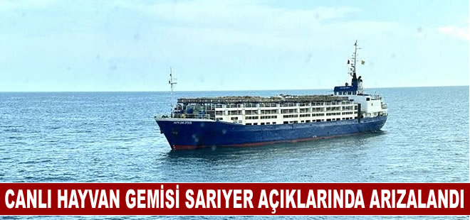 Sarıyer açıklarında arızalanan canlı hayvan gemisi kurtarıldı