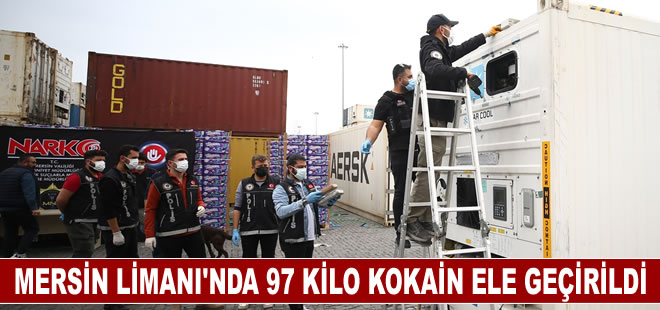 Mersin Uluslararası Limanı'nda 97 kilo kokain ele geçirildi