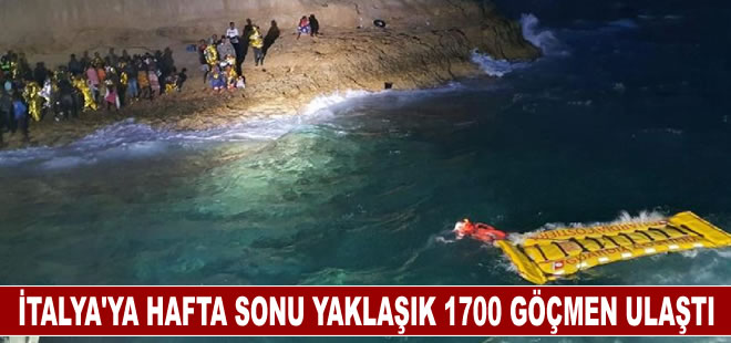 İtalya'ya geçen hafta sonu yaklaşık 1700 düzensiz göçmen ulaştı