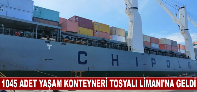 Katar'dan 1045 adet yaşam konteyneri Tosyalı Limanı'na geldi