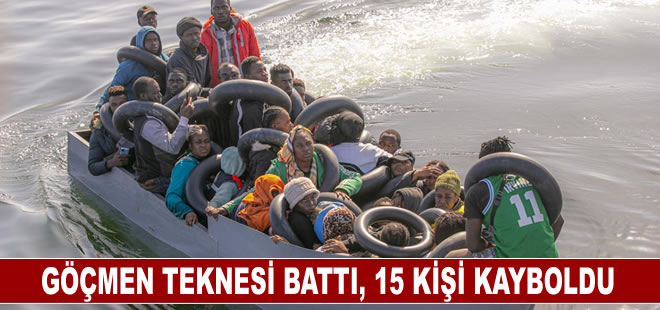 Tunus açıklarında göçmen teknesinin batması nedeniyle 15 kişi kayboldu