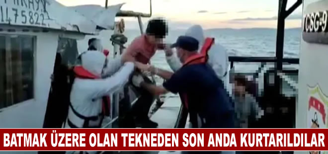 Batmak üzere olan tekne son anda kurtarıldı