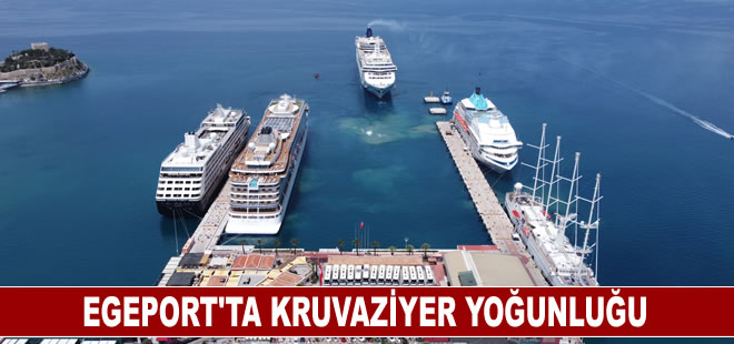 Kuşadası'na 5 kruvaziyerle 7 bin 550 turist geldi