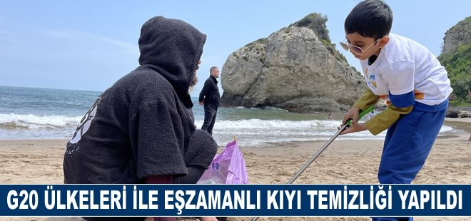 Şile'de G20 ülkeleriyle eş zamanlı kıyı temizliği