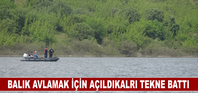 Çanakkale'de balık avlamak için gölete açılan 3 kişinin içinde bulunduğu tekne battı