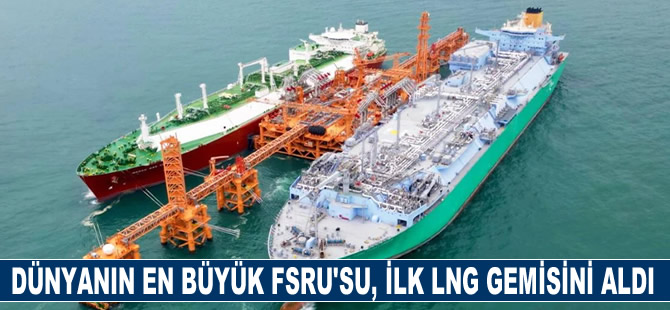 Dünyanın en büyük FSRU'su, 'Bauhinia Spirit' adlı ilk LNG gemisini aldı