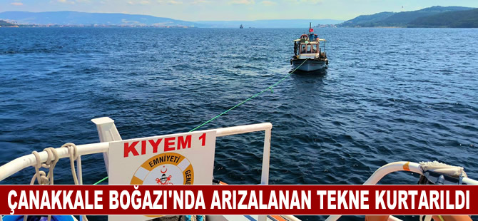 Çanakkale Boğazı'nda arızalanan tekne kurtarıldı