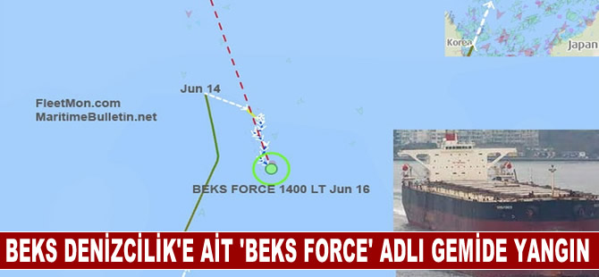 BEKS FORCE adlı gemide Rusya açıklarında yangın çıktı