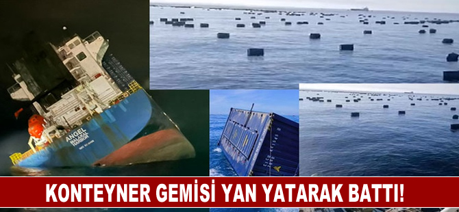 Kaohsiung demir yerindeki konteyner gemisi battı, yüzlerce konteyner su üstünde