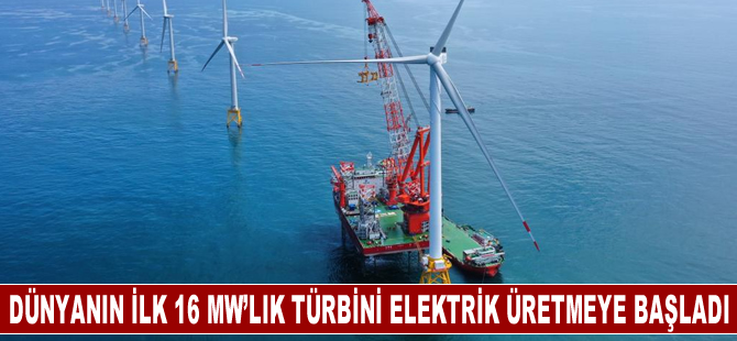 Dünyanın ilk 16 MW’lık türbini elektrik üretmeye başladı