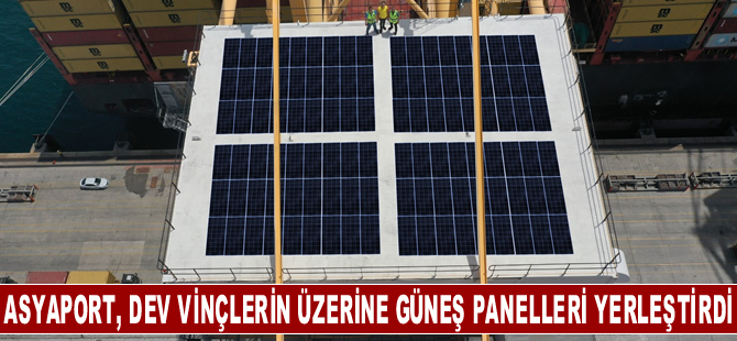 Asyaport'tan güneş enerjisinde bir ilk daha; vinçlerin üzerine konulan paneller elektrik üretecek