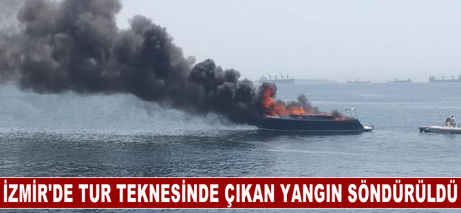 İzmir'de tur teknesinde çıkan yangın söndürüldü