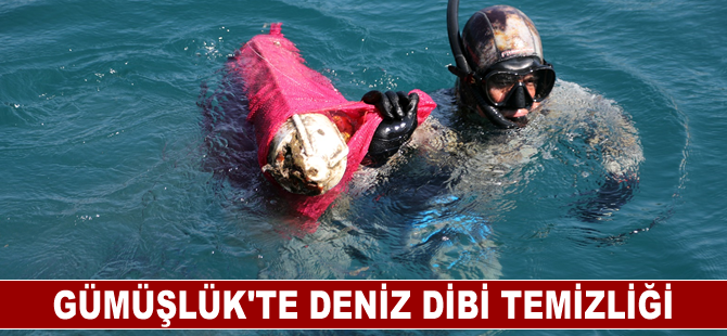 Gümüşlük'te deniz dibi temizliği