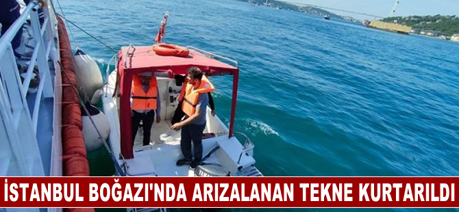 İstanbul Boğazı'nda arızalanan tekne kurtarıldı