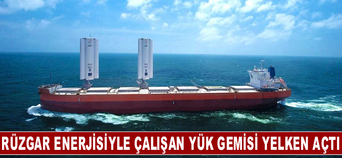 Rüzgar enerjisiyle çalışan yük gemisi yelken açtı