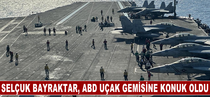 Baykar Yönetim Kurulu Başkanı Selçuk Bayraktar, ABD uçak gemisine konuk oldu