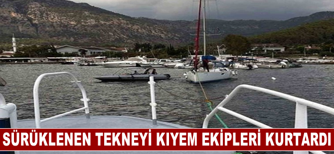 Muğla'da sürüklenen tekneyi KIYEM ekipleri kurtardı