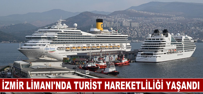 İzmir Limanı'na yanaşan iki kruvaziyerle turist hareketliliği yaşandı