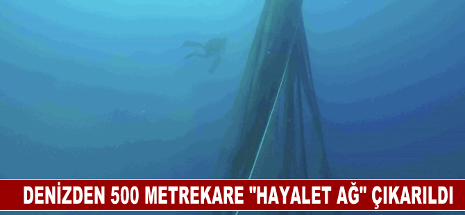 Bodrum'da denizden yaklaşık 500 metrekare "hayalet ağ" çıkarıldı