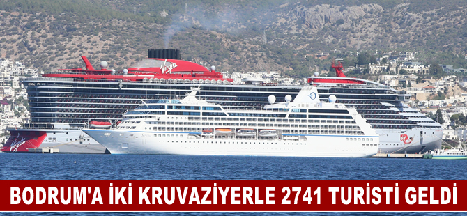 Bodrum'a iki kruvaziyerle 2741 turisti geldi