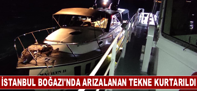 İstanbul Boğazı'nda arızalanarak sürüklenen tekne kurtarıldı