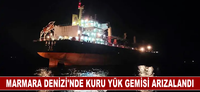 Marmara Denizi'nde kuru yük gemisi arızalandı