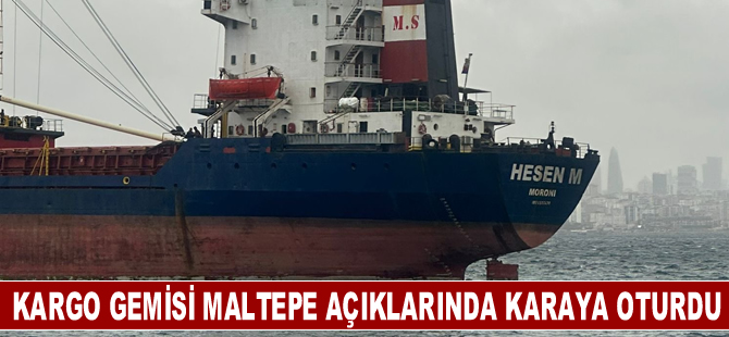 Kargo gemisi Maltepe açıklarında karaya oturdu