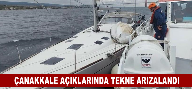 Çanakkale açıklarında tekne arızalandı