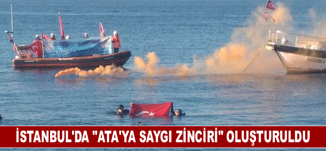 İstanbul'da "Ata'ya saygı zinciri" oluşturuldu