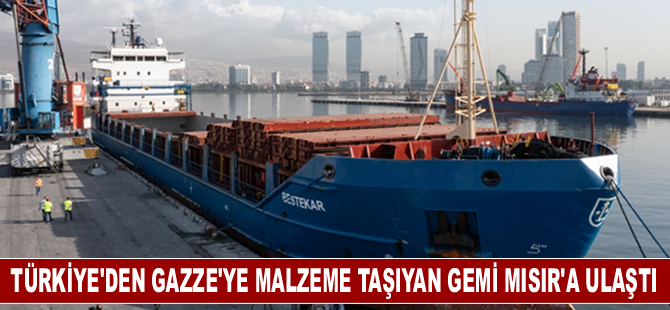 Türkiye'den Gazze için yardım malzemeleri taşıyan gemi Mısır'a ulaştı