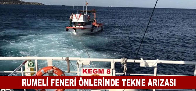 Sarıyer açıklarında tekne arızası