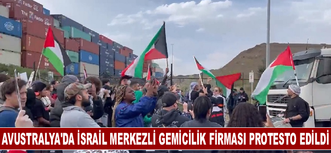 Avustralya'da İsrail merkezli gemicilik firması protesto edildi