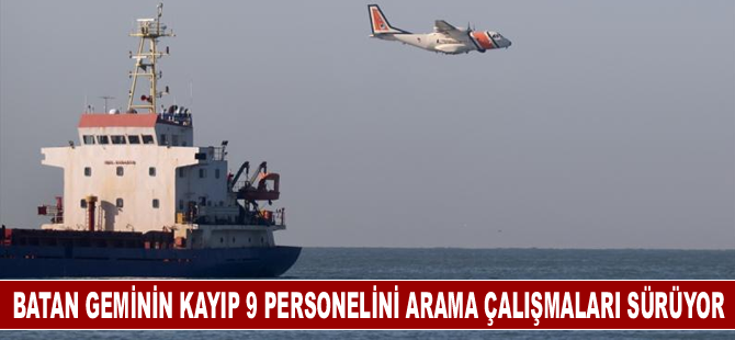 Batan geminin kayıp 9 personelini arama çalışmaları devam ediyor