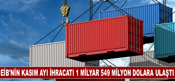 EİB’nin Kasım ayı ihracatı 1 milyar 549 milyon dolara ulaştı