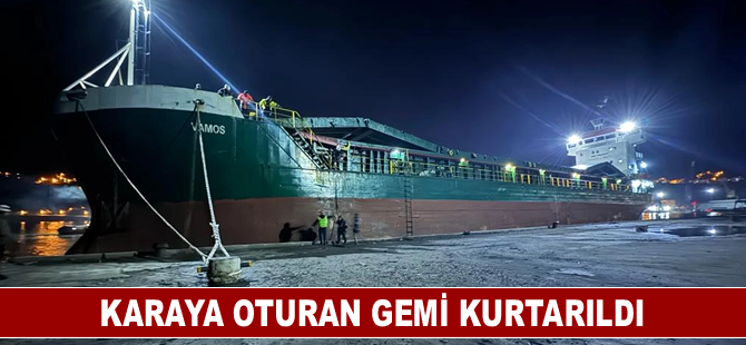 Karaya oturan gemi kurtarıldı