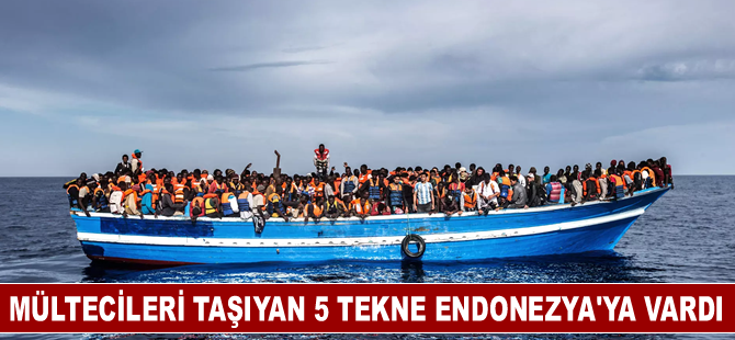 Mültecileri taşıyan 5 tekne Endonezya'ya vardı