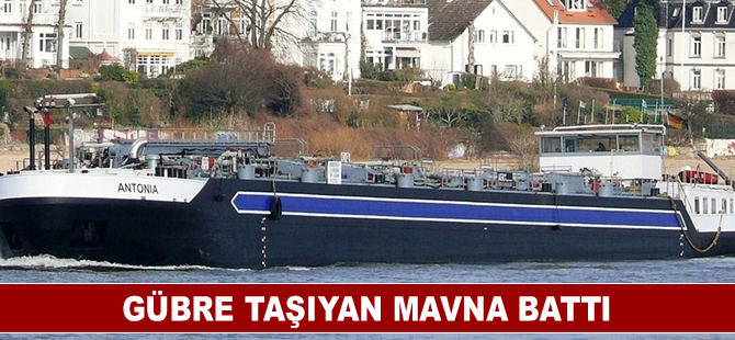 Gübre taşıyan mavna battı