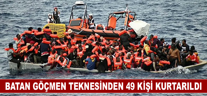 Akdeniz'de batan göçmen teknesinden 49 kişi kurtarıldı