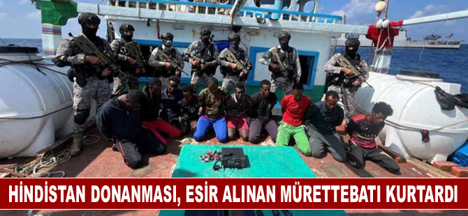 Hindistan donanması, Somalili korsanların esir aldığı mürettebatı kurtardı